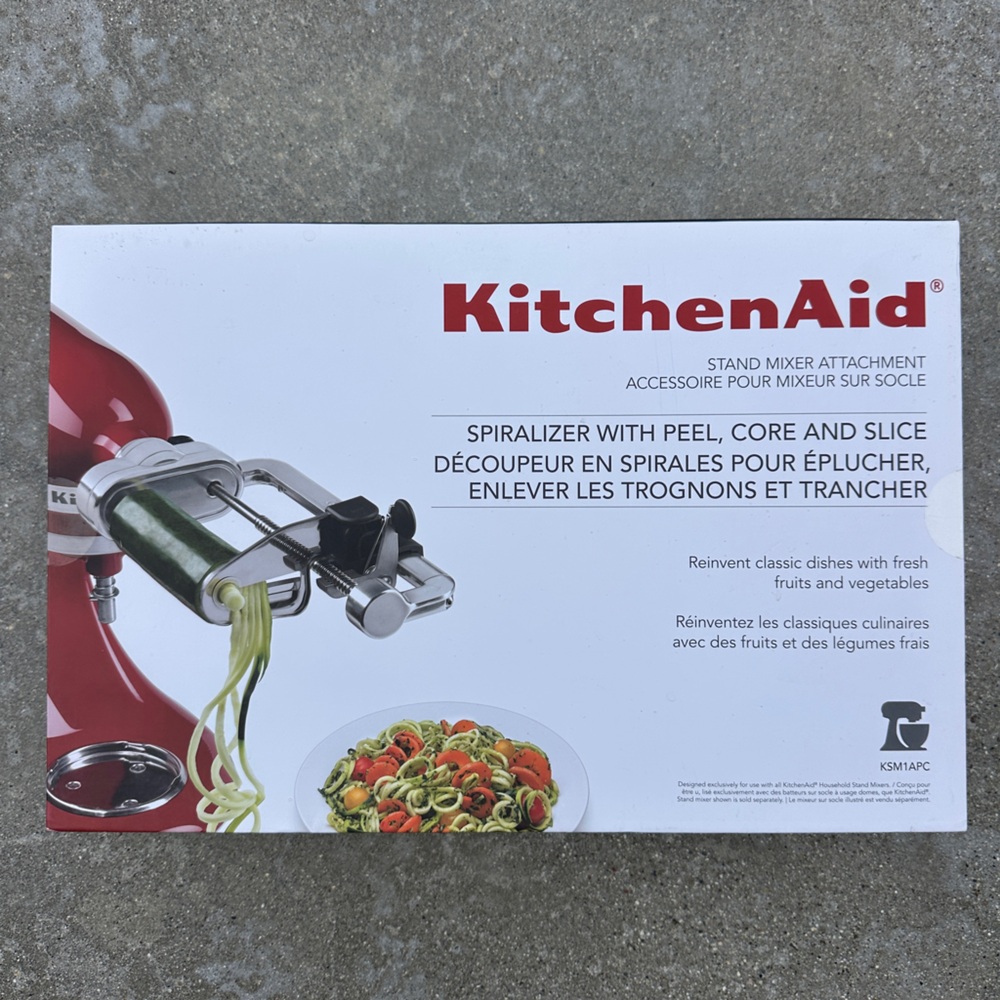 KitchenAid Red and Silver Spiralizer Attachment for Stand Mixers